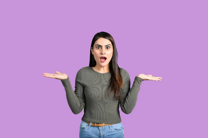 a woman with her mouth open